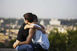 Young couple on Janiculum Hill, Rome, Italy