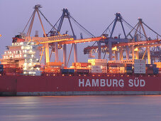 Container Ship, Port of Hamburg, Hamburg, Germany