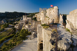 The rock fortress under a blue sky, Les-Baux-de-Provence, Vaucluse, Provence, France