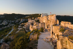 The rock fortress in the evening light, Les-Baux-de-Provence, Vaucluse, Provence, France