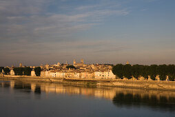 View at the town Arles at the river Rhone, Bouches-du-Rhone, Provence, France
