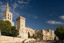 Blick auf den Papstpalast in Avignon, Vaucluse, Provence, Frankreich