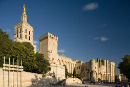 Blick auf den Papstpalast in Avignon, Vaucluse, Provence, Frankreich
