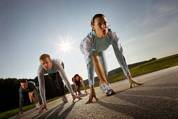 Runners starting, Munsing, Bavaria, Germany