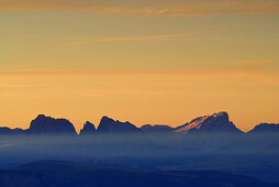 Silhouette of the Dolomites, South Tyrol, Italy