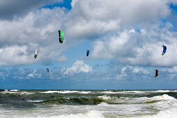 Kite-Surf Trophy, Westerland, North Sea, Sylt Island, North Frisian Islands, Schleswig-Holstein, Germany