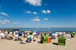 Strandkörbe, Strand, Wyk, Föhr, Nordfriesland, Schleswig-Holstein, Deutschland