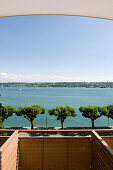 Blick vom Hotel Riva auf den Bodensee, Konstanz, Bodensee, Baden-Württemberg, Deutschland