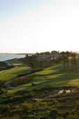 Blick über den Golfplatz des Arabella Western Cape Hotel & Spa, Hermanus, Westkap, Südafrika, Afrika