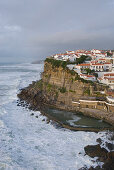 Seaside town, Azenhas do Mar, overlooking the sea, Atlantic Ocean, Costa de Lisboa, Lisbon District, Estremadura, Portugal