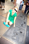 George Clooney Handprint and Footprints, Graumans Chinese Theater, Hollywood, Los Angeles, California, USA