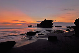 Temple Tanah Lot at the coast at sunset, South Bali, Indonesia, Asia