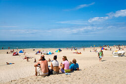 People on beach, Wenningstedt, Sylt Island, Schleswig-Holstein, Germany