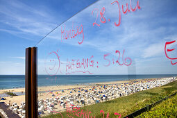 Beach chairs at beach of Westerland, Sylt Island, Schleswig-Holstein, Germany