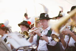 Brass band, Midsummer Festival, Muensing, Bavaria, Germany