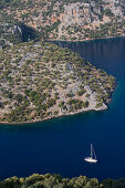 High angle view at the small bay Kapi Creek, Fethiye Bay, Turkey, Europe