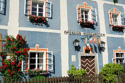 Facade of a boardinghouse, Engelhartszell, Upper Austria, Austria