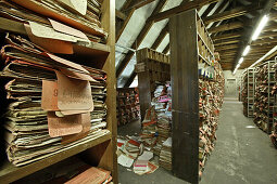 former storage for documents in the attic of the court house, Moabit Berlin, Germany