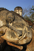 Lying and sitting Buddhas, Kamphaeng Phet, Wat Phra Khaeo, Central Thailand, Asia