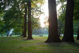 Clara-Zetkin-Park am Abend, Leipzig, Sachsen, Deutschland