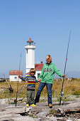 Boys with angle, Fort Worden State Park, Port Townsend, Washington State, USA, MR