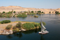 Felucca on Nile River Cataract, Aswan, Egypt