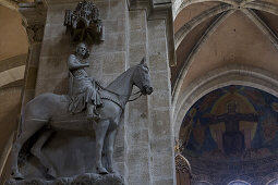 The Bamberg Horseman in Bamberg Cathedral, Cathedral of St. Peter and St. Georg, Bamberg, Franken, Bavaria, Germany, Europe