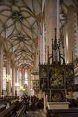 Mittelschiff in der St. Annenkirche, Silberstrasse, Kirche der Bergarbeiter, Annaberg-Buchholz, Erzgebirge-Vogtland, Sachsen, Deutschland, Europa