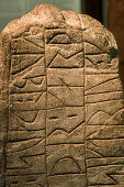 Rune stone in the viking Museum Haithabu, near Schleswig, Schleswig-Holstein, Germany, Europe