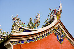 Roof of Kuanti temple in the sunlight, Tainan, Republic of China, Taiwan, Asia