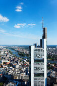 Blick auf den Commerzbank Tower, Frankfurt am Main, Hessen, Deutschland