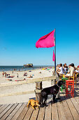 Restaurant at beach, St. Peter-Ording, Schleswig-Holstein, Germany