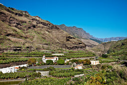 Pilgrimage church Eremita las Angustias under blue sky, La Palma, Canary Islands, Spain, Europe