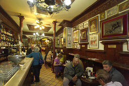 Guests in the old bar Casa Alberto, Calle de Huertas, Madrid, Spain