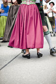 Couples wearing traditional costumes dancing, May Running, Antdorf, Upper Bavaria, Germany