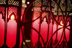 Marokkanische Lampen, Restaurant Café Arabe, Marrakesch, Marokko, Afrika