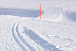 Cross-country ski run, Galtuer, Paznaun valley, Tyrol, Austria