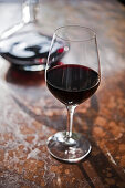 Glass of red wine, Munich, Bavaria, Germany