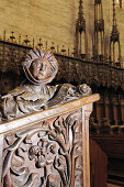 Choir stall in Ulm Minster, Ulm, Baden-Wuerttemberg, Germany