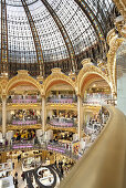 Interior view of department store Galeries Lafayette, one of the oldest department stores in France, Paris, France, Europe