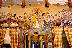 Art deco hall, Hotel Villa Igiea, Palermo, Sicily, Italy