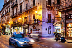 Street at night, Palermo, Sicily, Italy