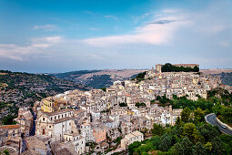 View from Santa Maria delle Scale towards Ragusa Ibla, Ragusa, Sicily, Italy