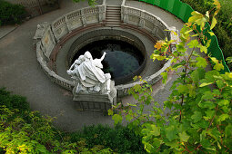 Sculpture at the Danube springs, near Fürstenberg castle, Donaueschingen, Black Forest, Danube river, Baden-Württemberg, Germany