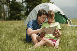 Happy Couple Camping