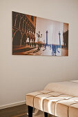Fotodruck in einem Schlafzimmer, Hamburg, Deutschland