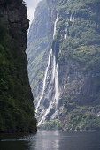 Seven Sisters Waterfall in Geirangerfjord, Geiranger, More og Romsdal, Norway, Europe