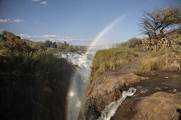 Epupa falls with rainbow, Namibia, Africa