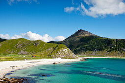 Haukland beach, Vestvågøya island, Lofoten Islands, North Norway, Norway