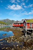 Rorbuer Häuser, Reine, Moskenesøya, Lofoten, Nordnorwegen, Norwegen